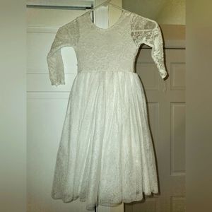 White lace flower girl dress